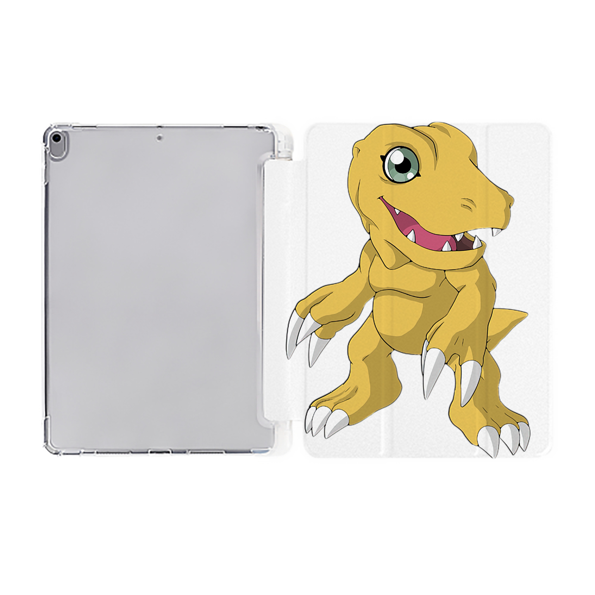 （画像用） Digimon デジタルモンスター/デジモン IPad ケース ペン収納付き 三つ折りスタンド PUレザー×シリコン 対応機種9.5/10.5/10.9インチ
